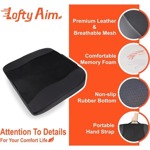 Memory Foam Car Seat Cushion Ergonomic Driving Pillow Sciatica Back Pain Relief - Picture 5 of 7